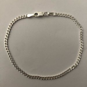 925 Silver 3mm 8” bracelet cuban chain unisex